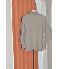 WOOL CASHMERE HIGH NECK KNIT / BROWN