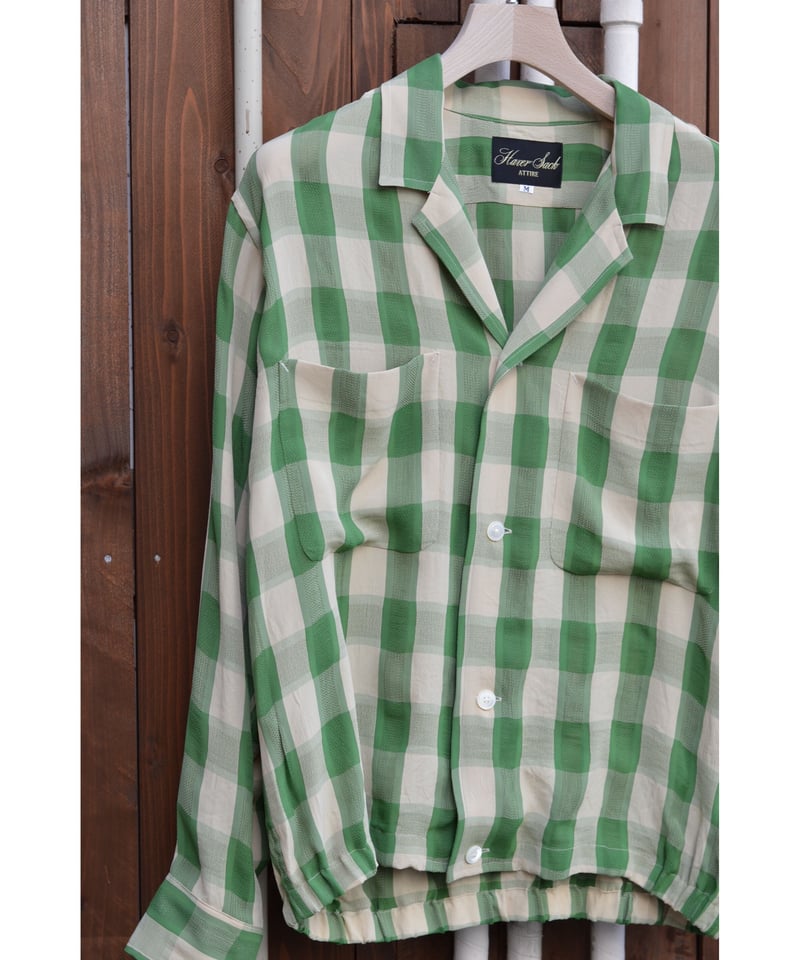 絡み織ブロックチェックシャツブルゾン / Green | CLOTH&CLOTHING 公式