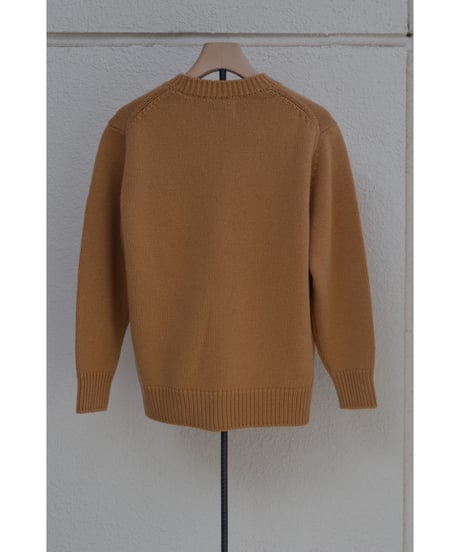 SOFT LAMB WOOL KNIT PULLOVER  / Camel