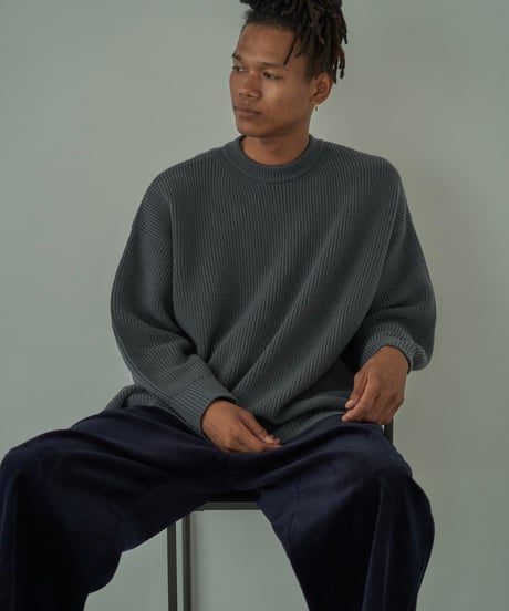 トップス LOW GAUGE MERINO CREWNECK KNIT LOW GAUGE MERINO CREWNECK KNIT / GRAY | CLOTH&C