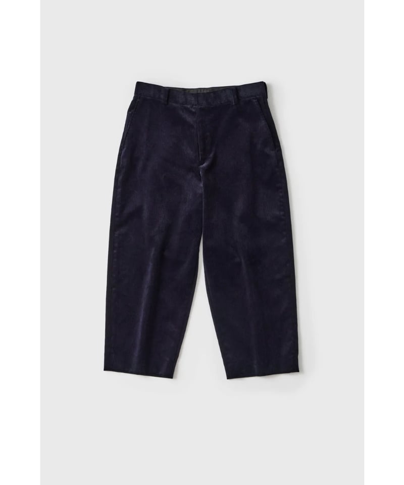 BRITISH CORDUROY TUCK WIDE PANTS / NAVY | CLOTH