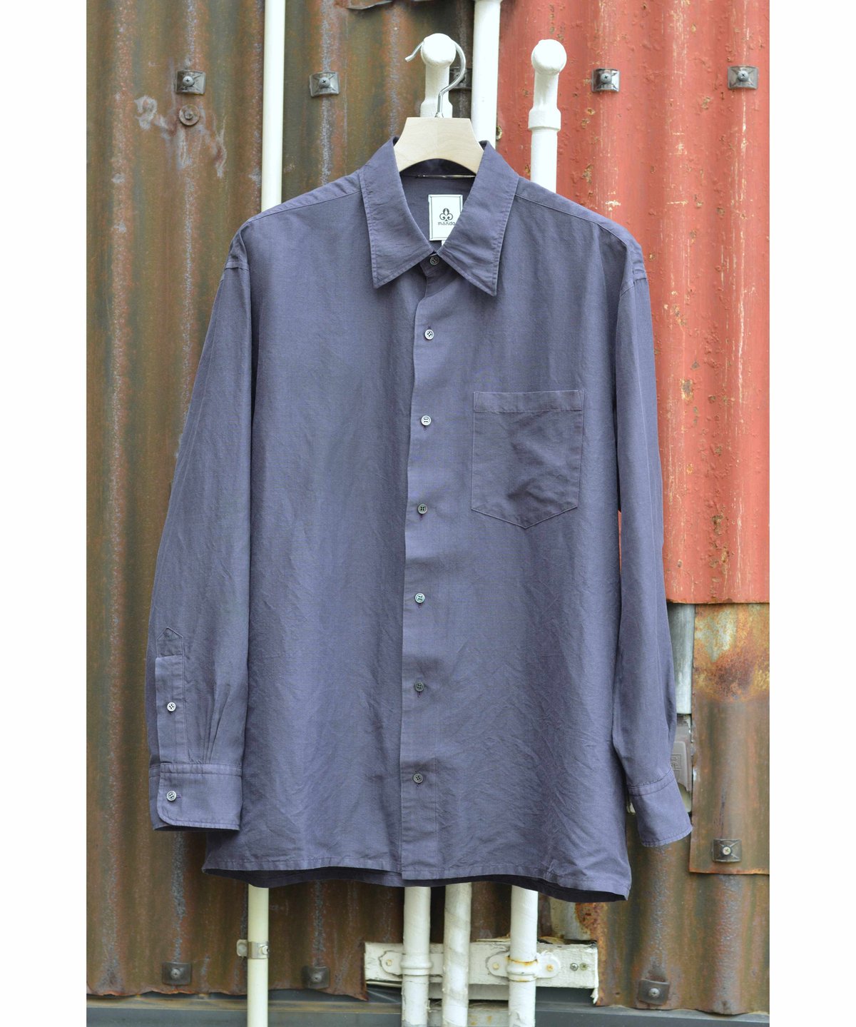 製品染めウールシルクシャツ / Purple | CLOTH&CLOTHING 公式 