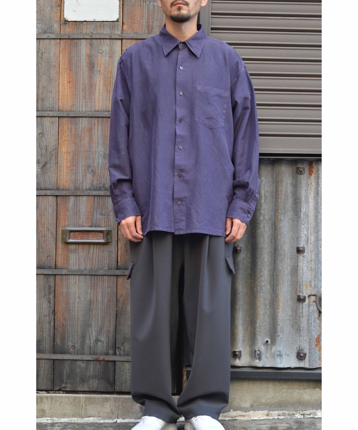 製品染めウールシルクシャツ / Purple | CLOTH&CLOTHING 公式 ...
