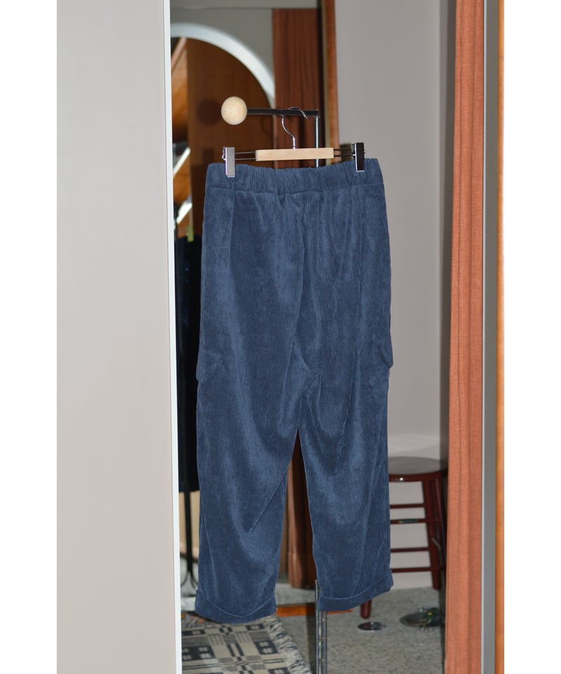 8.5分丈カーゴパンツ / ポリエステルコーディロイ / Navy