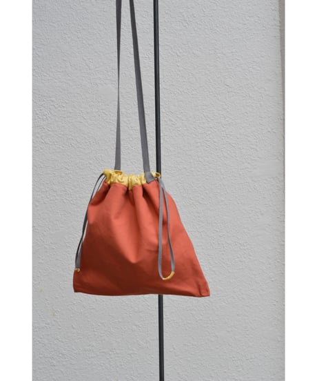 C&C Reversible Drawstring Bag / Orange x mimoza