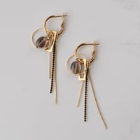 smoky quartz multi-way hoop ( pierce / earring )