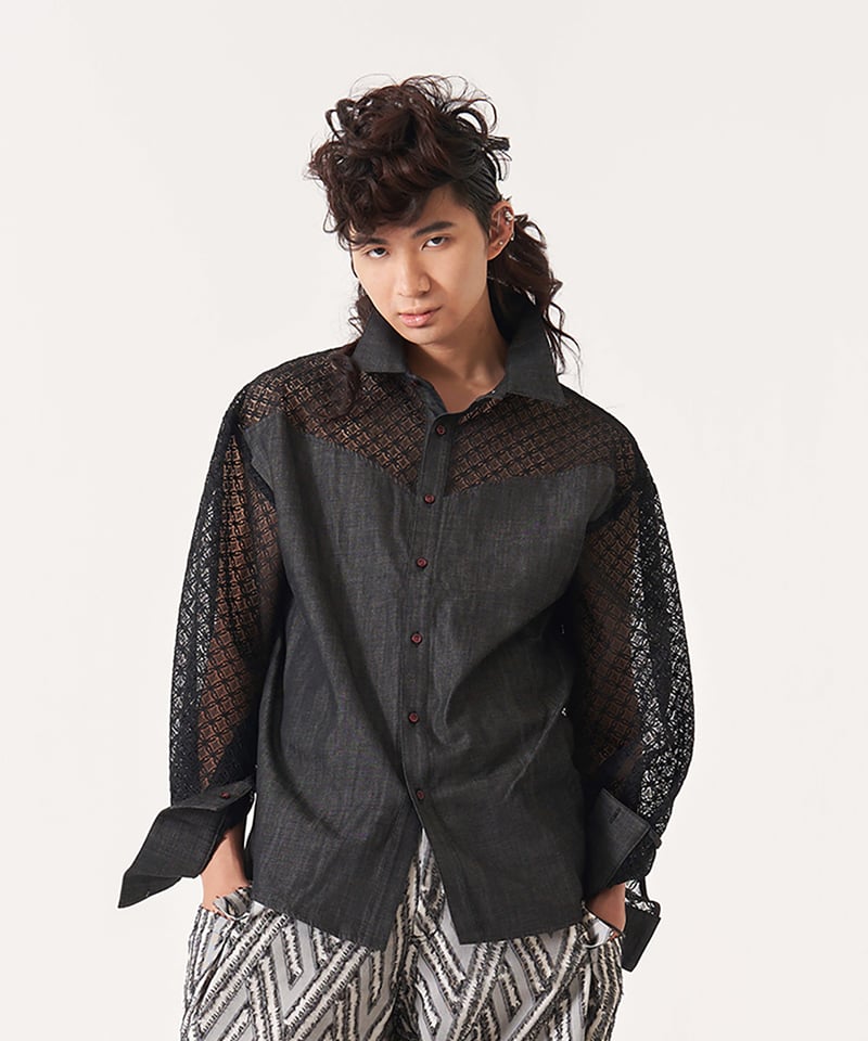 Standard Denim Lace Shirt / 23046 | 六舞宴 / ROKUBUEN 