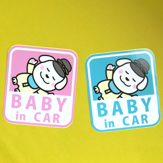 ステッカー(ベビーinカー) ピンク | YUKIMARU STORE