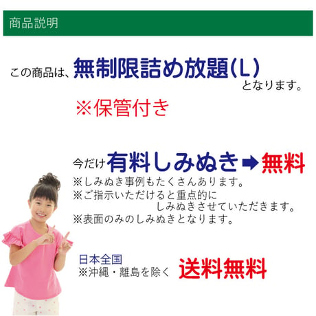 無制限詰め放題保管付き（Lサイズ）