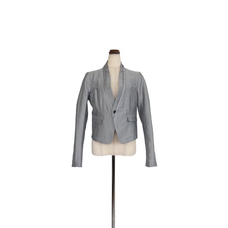divka ディウカ  Linen Nylon Rigid Cloth Shawl Collar Jacket