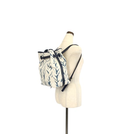 Organic Cotton 2-Way Rucksack "Joseph" Navy Blue / Ivory