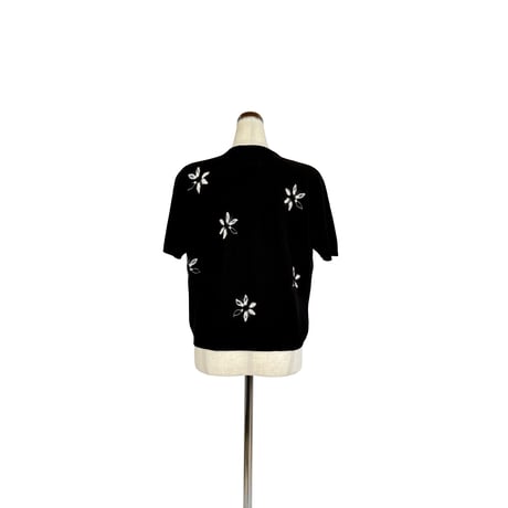 26SS suzusan Washable Merino Wool Knit T-shirt Black