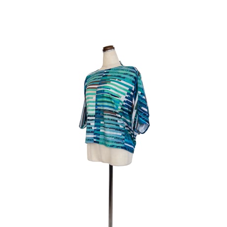 divka ディウカ  ”Hybrid Motion” Print 60C/Mo Smooth Draped Top