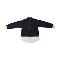 suzusan Cotton Pin Stripe Classic Long Sleeve Shirt Black / White