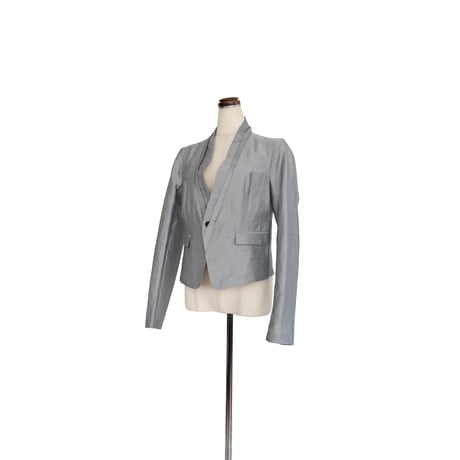 divka ディウカ  Linen Nylon Rigid Cloth Shawl Collar Jacket
