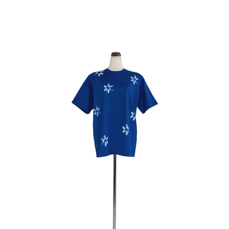 suzusan Giza Cotton Jersey Short Sleeve T-Shirt Blue / Light Grey