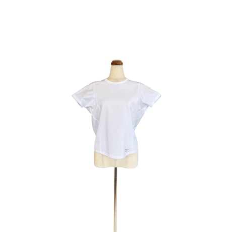support surface サポートサーフェス　背面プリーツ・カットソー  White