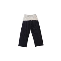 suzusan Cotton Nylon Wide Single-Seam Pants Black / Light Grey