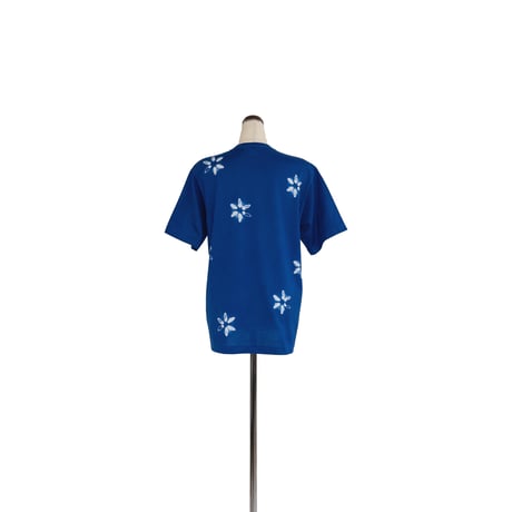 suzusan Giza Cotton Jersey Short Sleeve T-Shirt Blue / Light Grey
