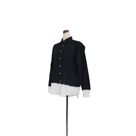 suzusan Cotton Pin Stripe Classic Long Sleeve Shirt Black / White