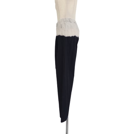 suzusan Cotton Nylon Wide Single-Seam Pants Black / Light Grey