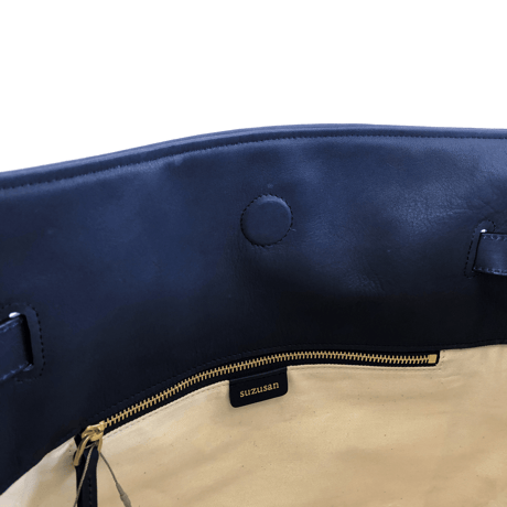 Organic Cotton 2-Way Rucksack "Joseph" Navy Blue / Ivory