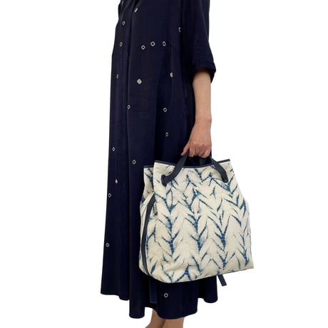 Organic Cotton 2-Way Rucksack "Joseph" Navy Blue / Ivory
