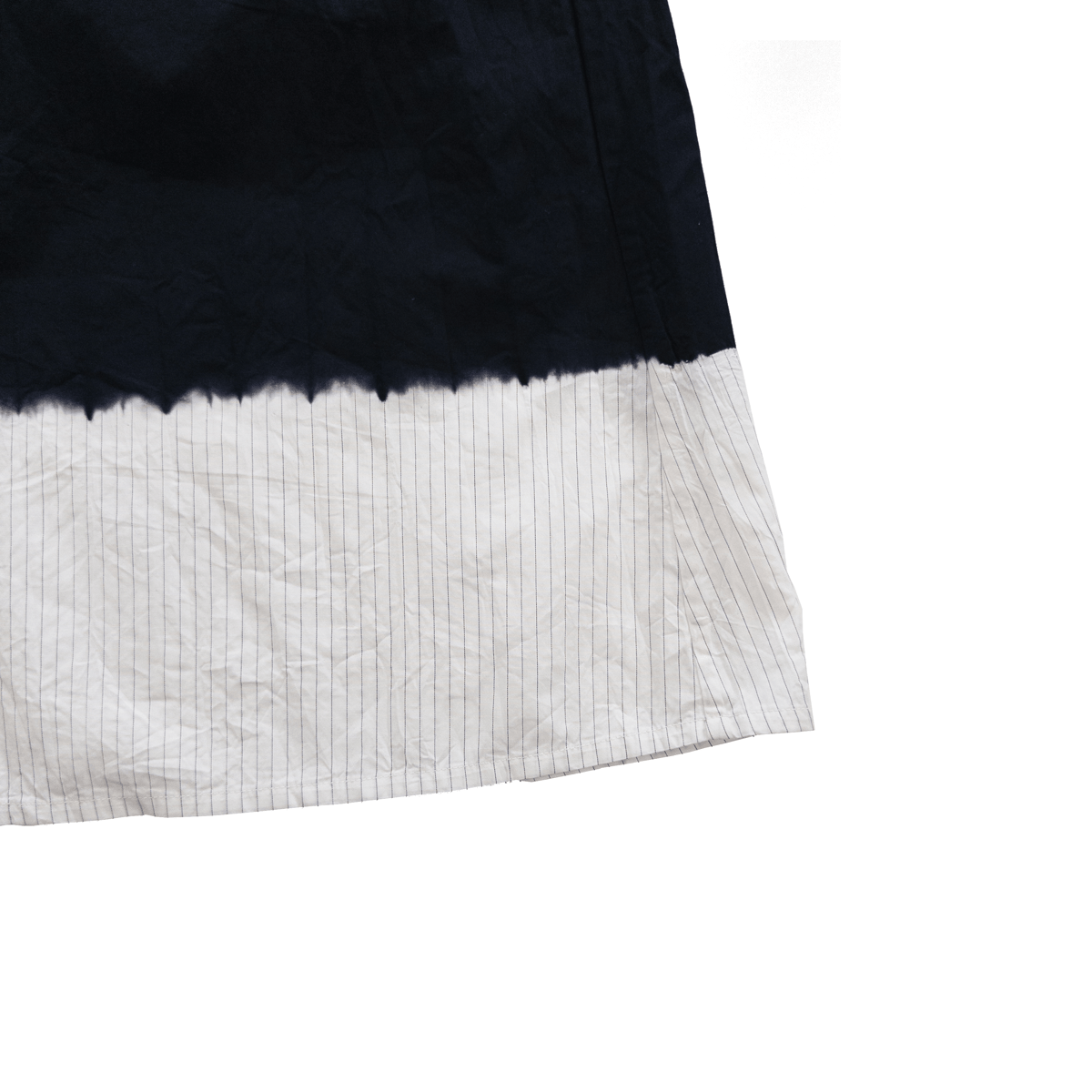 suzusan Cotton Pin Stripe Half Sleeve Dress Bla