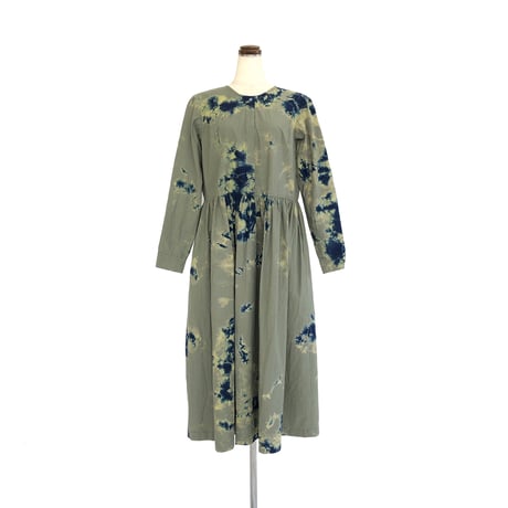 suzusan Cotton Long Sleeve Gather Dress