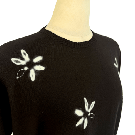 26SS suzusan Washable Merino Wool Knit T-shirt Black