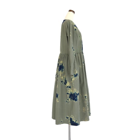 suzusan Cotton Long Sleeve Gather Dress