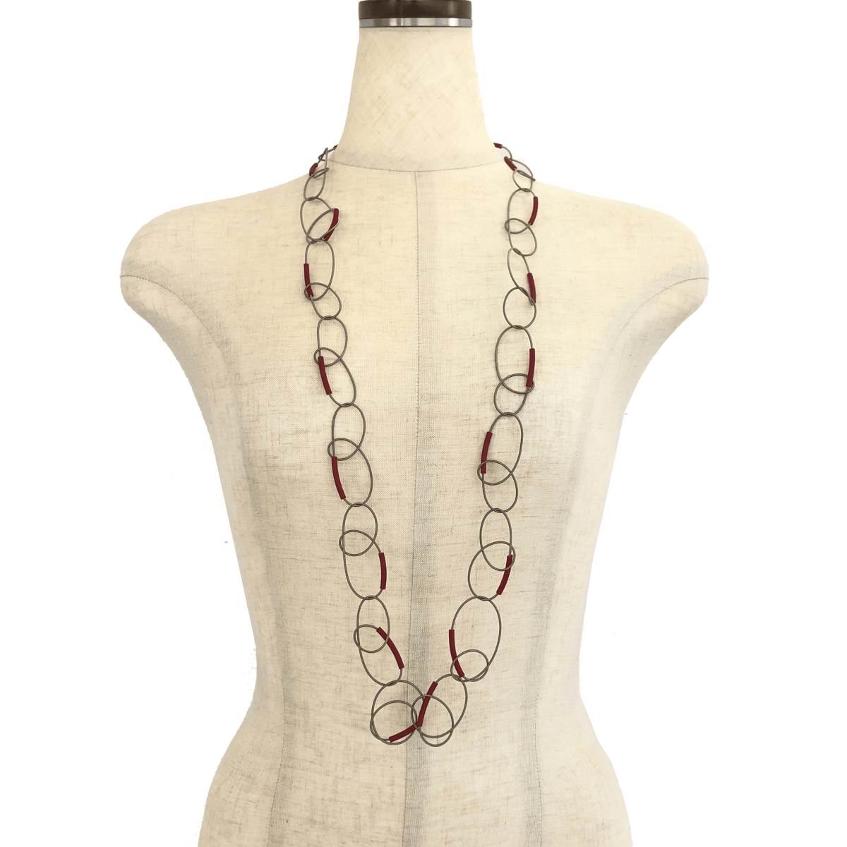 MATERIA DESIGN SPIRALINA Long ネックレス Red | BON M