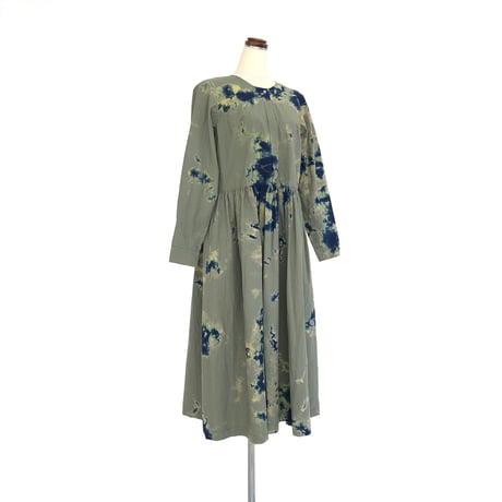 suzusan Cotton Long Sleeve Gather Dress