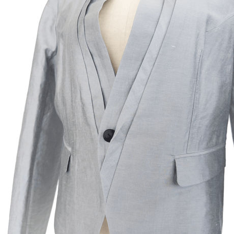 divka ディウカ  Linen Nylon Rigid Cloth Shawl Collar Jacket