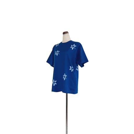 suzusan Giza Cotton Jersey Short Sleeve T-Shirt Blue / Light Grey