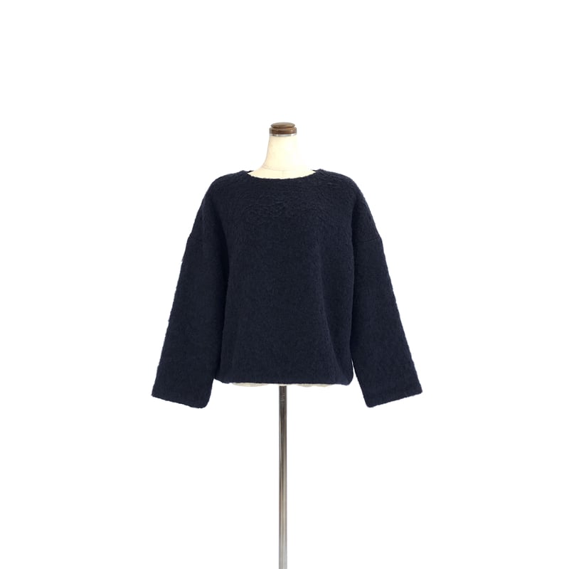apuntob アプントビー ウールコットンアルパカ ニット セーター ネイビー apuntob アプントビー ウールコットンアルパカ ニット セーター