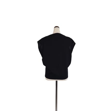 support surface ボートネック・カットソー Black