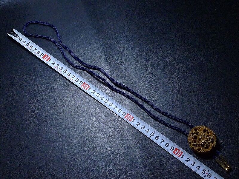 △本象牙材龍透かし彫刻ループタイ32g/ポーラーロープタイネクタイ