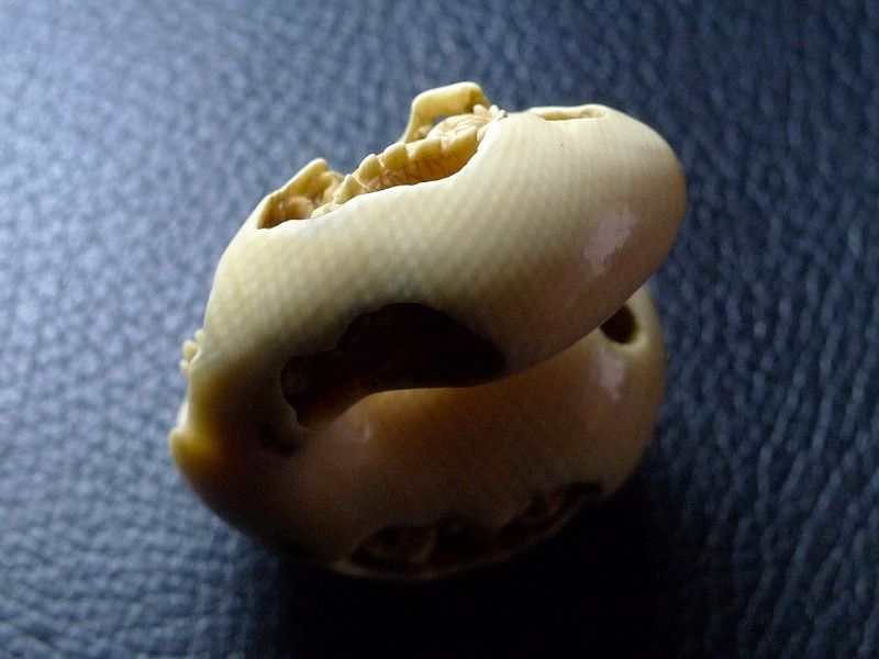 △松山作・本象牙龍根付27g・提げ物△NE5△ | 象牙屋本舗 こほく堂 本