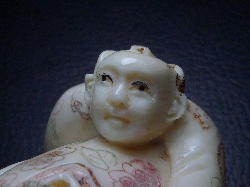△忠友作・本象牙春画根付33g・提げ物△NE53△ | 象牙屋本舗 こほく堂