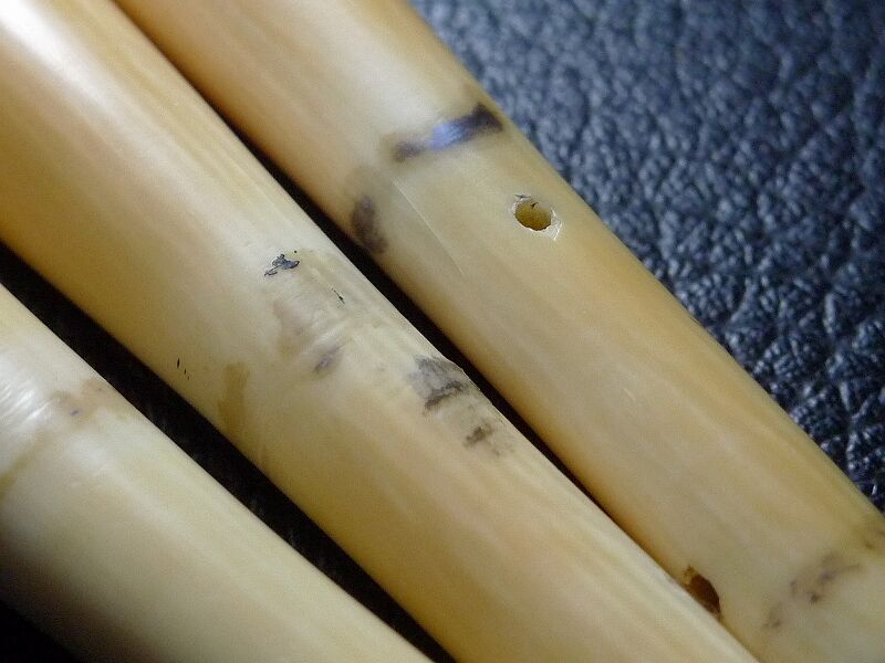 △三味線道具/本象牙材六角面取糸巻69g/糸締め3本セット材料