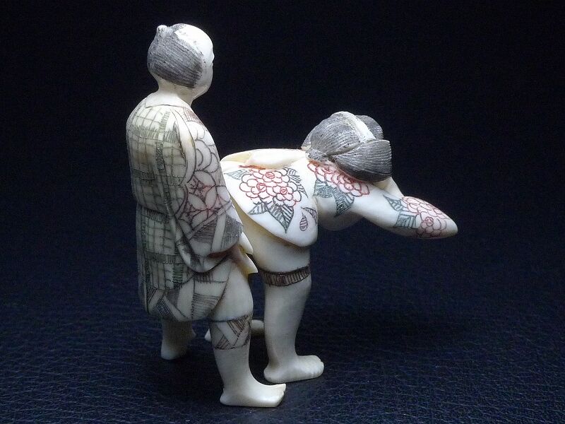 根付け　亀　蓮　象　牙 象牙の象牙堂～象牙製品専門店～