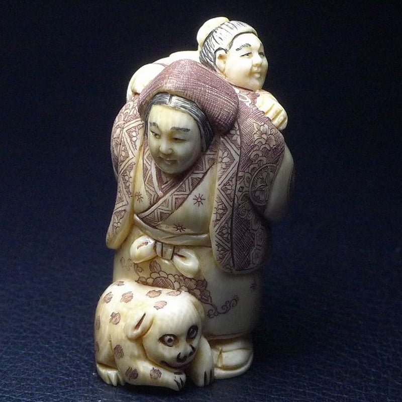 象牙調 　骨董品　アンティーク　置き物　約23cm 象牙の置物買取】高価買取に挑戦｜象牙買取【日晃堂】