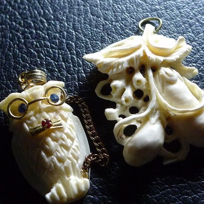 象牙調アクセサリーセット◇ ☆本象牙ネックレス（ねじり彫り）※A-83☆ ネックレス・ペンダント