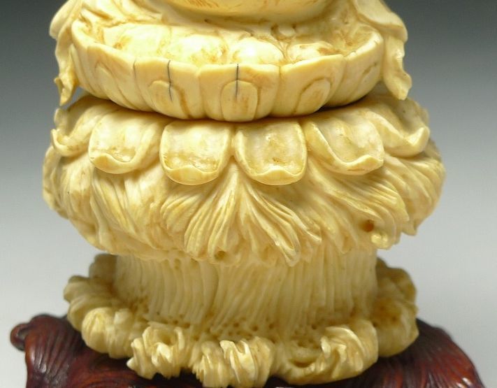 平尾　國幸　唐木製　象牙台　飾台　象形彫刻　武具　火縄銃 台 BJ180 珍品！！ 唐木製 象牙台 飾台 象形彫刻 武具 火縄銃 日本刀 台 BJ180