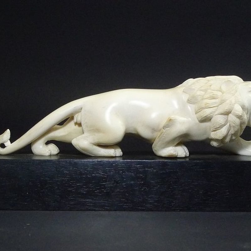 時代 獅子 置物 高3.4cm 26g 天然素材 牙彫 ライオン【CM276】 時代 獅子 置物 高3.4cm 26g 天然素材 牙彫 ライオン【CM276