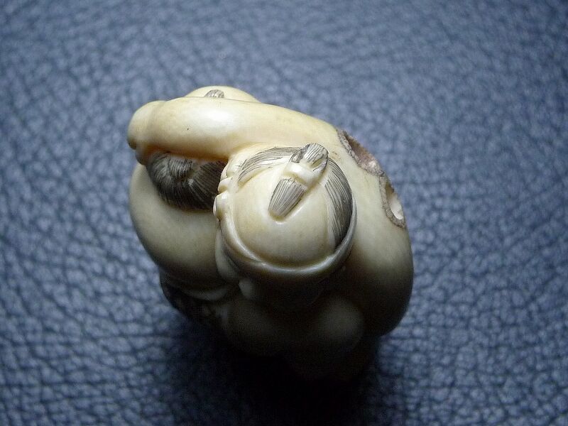 △山口？作・本象牙相撲根付17g・提げ物△NE69△ | 象牙屋本舗 こほく