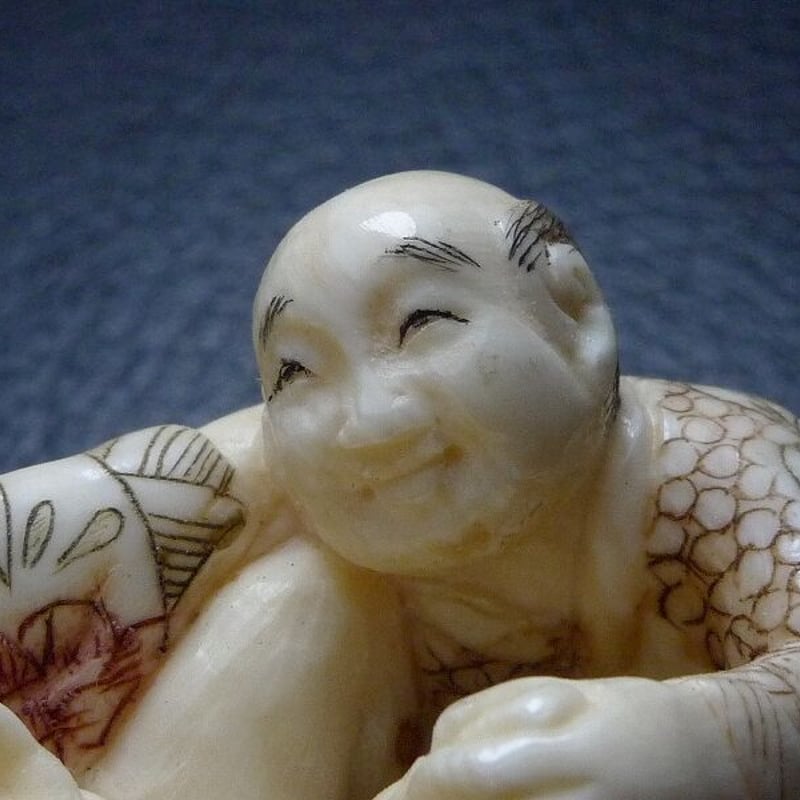大型根付　浮世絵春画　無着色根付　天然素材牙彫　逸品希少品 独法師】大型根付 浮世絵春画 無着色根付 天然素材牙彫逸品物希少