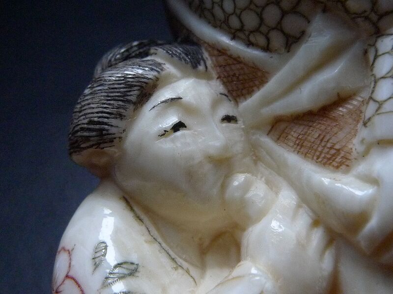 △光之?作・本象牙春画根付21g・提げ物△NE45△ | 象牙屋本舗 こほく堂