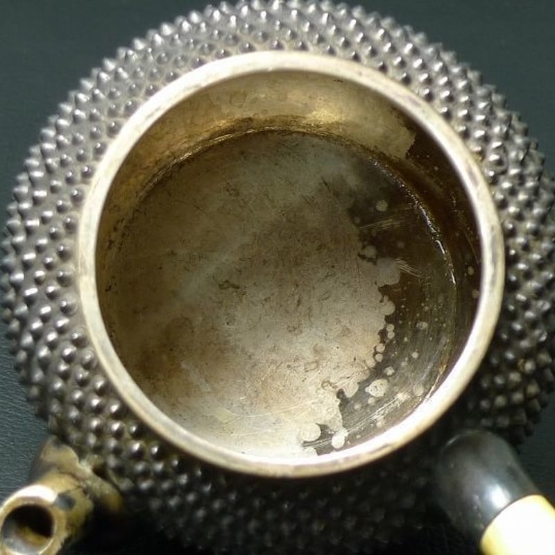 純銀刻銀製小霰文本象牙手横手急須234g/煎茶道具銀瓶△60Z610 純銀刻銀製小霰文本象牙手横手急須234g/煎茶道具銀瓶△60Z610